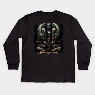 HR Giger - Necronomicon Kids Long Sleeve T-Shirt